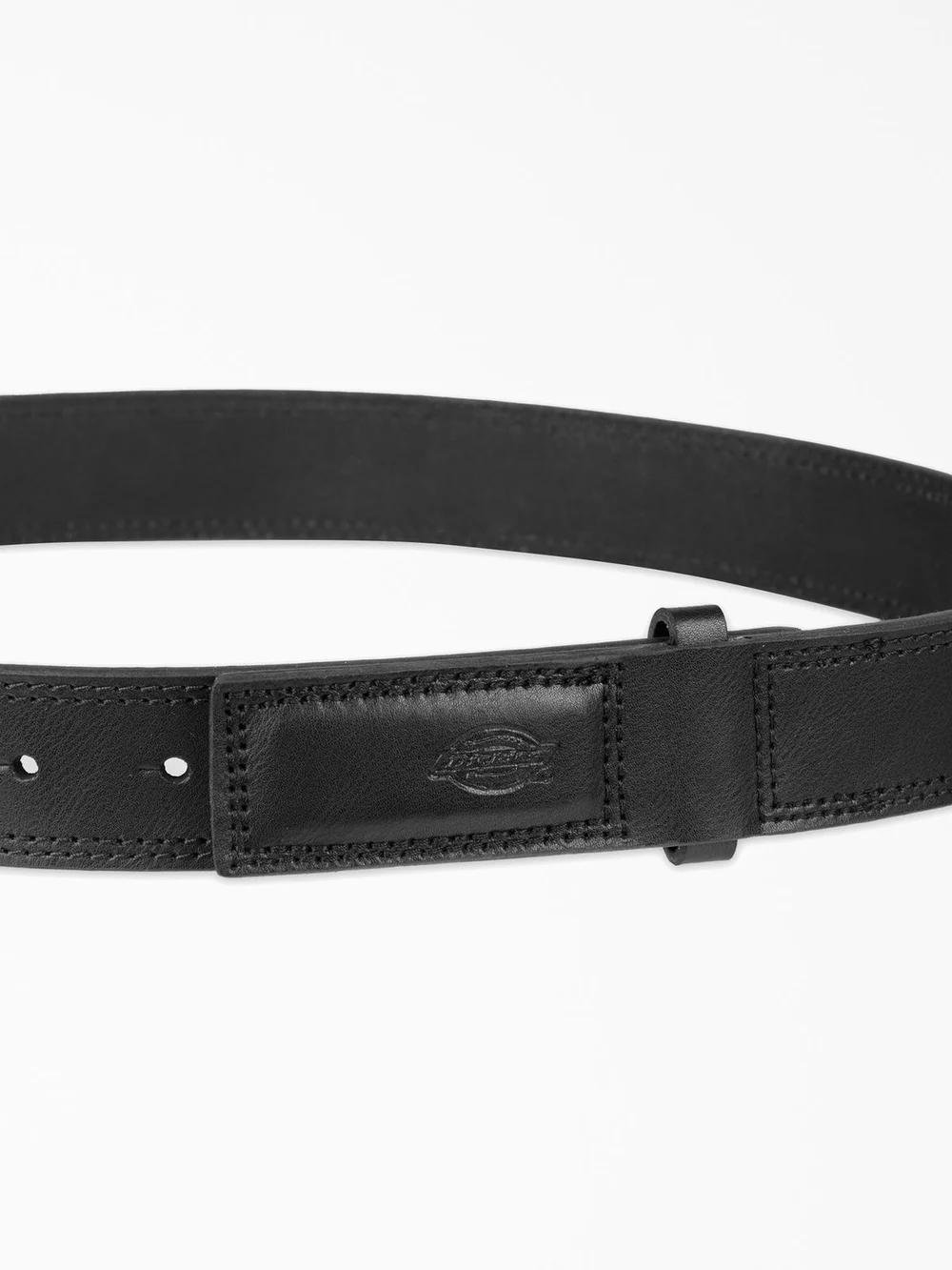 Dickies Black Leather Men's Dress Belt with Subtle Stitching